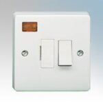 Crabtree 4827/3-FF 13A DP Switch Fused Connection Unit C/W F/O And Neon White Engraved Fridge Frezzer