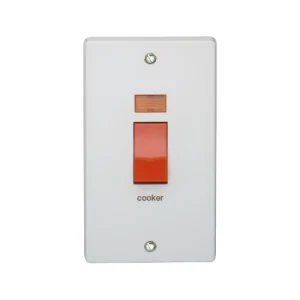 Crabtree 4500/31 2G 50A Cooker Switch With Neon Engraved Cooker