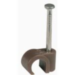 RC7-BROWN ROUND CABLE CLIP 7MM - PACKS OF 100
