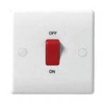 BG Nexus 875 White 1G 45A Cooker Switch