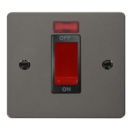 FPBN201BK - Click Define Black Nickel 1G 45A Cooker Switch C/W Neon