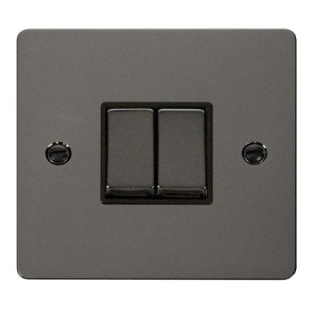 FPBN412BK - Click Define Black Nickel 10A 2G 2-Way Switch