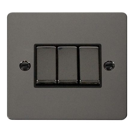 FPBN413BK - Click Define Black Nickel 10A 3G 2-Way Switch