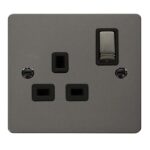 FPBN535BK - Click Define Black Nickel 13A Switched Single Socket