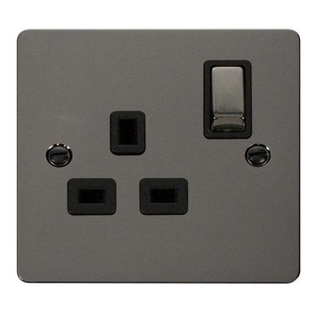 FPBN535BK - Click Define Black Nickel 13A Switched Single Socket