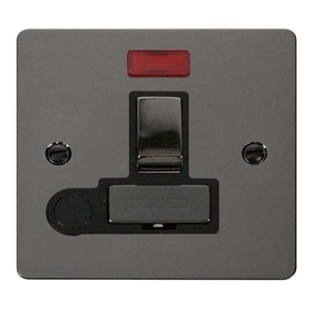 FPBN552BK - Click Define Black Nickel 13A Switched Fused Connection Unit C/W F/O & Neon