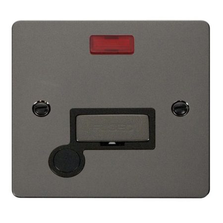 FPBN553BK - Click Define Black Nickel 13A Unswitched Fused Connection Unit C/W F/O & Neon