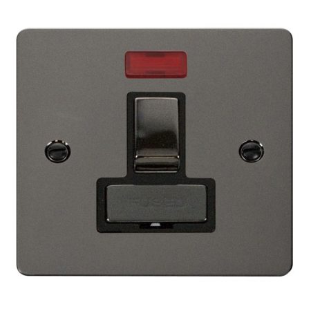 FPBN752BK - Click Define Black Nickel 13A Switched Fused Connection Unit C/W Neon