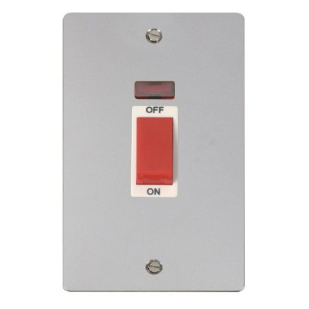 FPCH203WH - Click Define Polish Chrome 2G 45A Cooker Switch C/W Neon