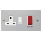 FPCH204WH - Click Define Polish Chrome 2G 45A Cooker Switch & 13A Socket