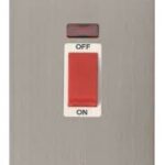 FPSS203WH - Click Define Stainless Steel 2G 45A Cooker Switch C/W Neon