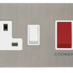 FPSS204WH - Click Define Stainless Steel 2G 45A Cooker Switch & 13A Socket