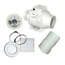 9041408 - Airflow Aventa 100mm Inline Timer Shower Kit c/w Light