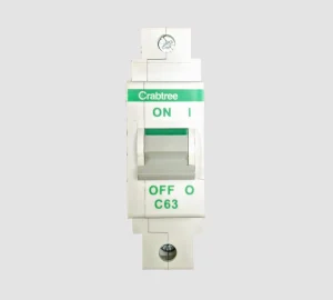Brand new Crabtree Polestar 60C/63 63A Single Pole MCB with Curve C, ideal for residential and commercial electrical installations.