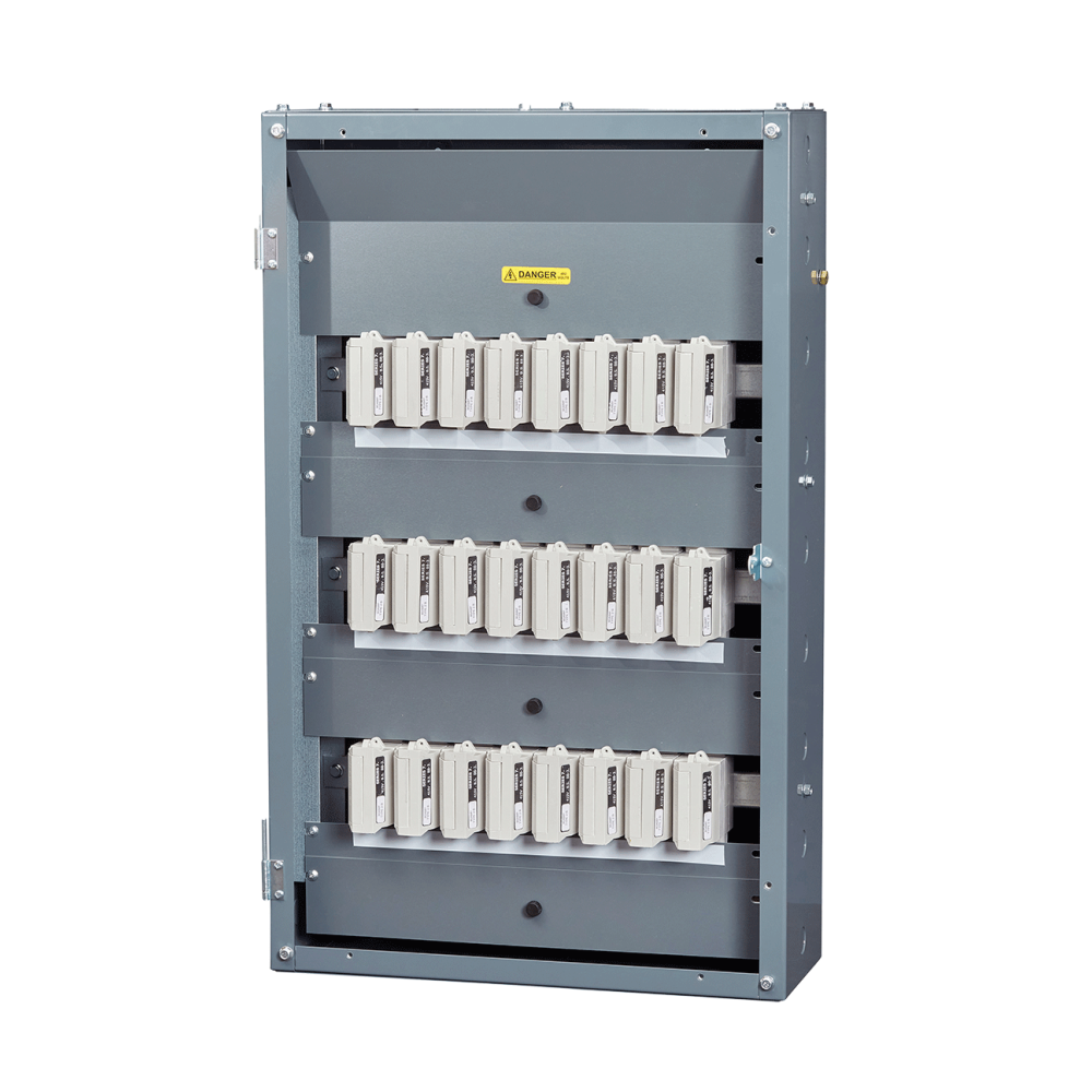 TP24AVS 100 – 24 Way Ryefield Board, 100A Vertical Three Phase Distribution Board