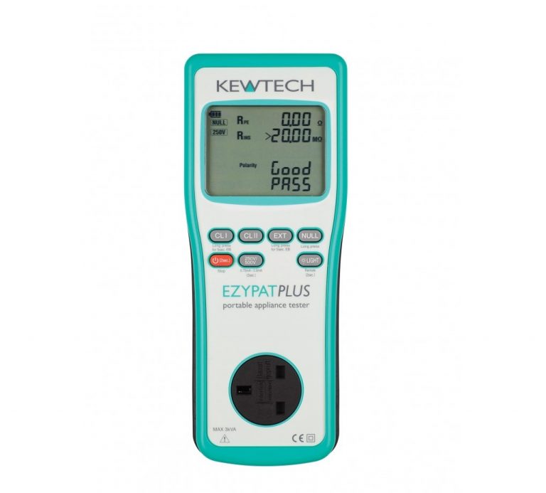 EZYPAT PLUS Kewtech Pat Tester Battery Operated 230V / 110V Run Leakage Your Electrics