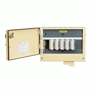 SHS1005/60 PME/SNE Ryefield 100A Single Phase 5 Way Service Head Distribution Board - Compact, durable, DNO-approved electrical distribution panel for multi-dwelling properties.