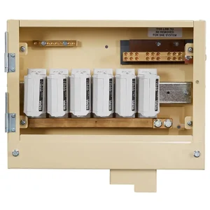 SHS1006/60 PME/SNE Ryefield 100A Single Phase 6 Way Service Head Distribution Board - Compact, durable, DNO-approved electrical distribution panel for multi-dwelling properties.