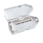 J501 Junction Box with cable clamps and separate flex terminals for downlighter installations.