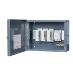 CO100TPN Ryefield 3 Way Distribution Board with 100A Fuse Units for multi-dwelling installations.
