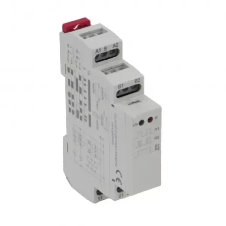 Europa ECLR02 DIN rail-mounted latching relay with dual SPDT outputs and LED indicators