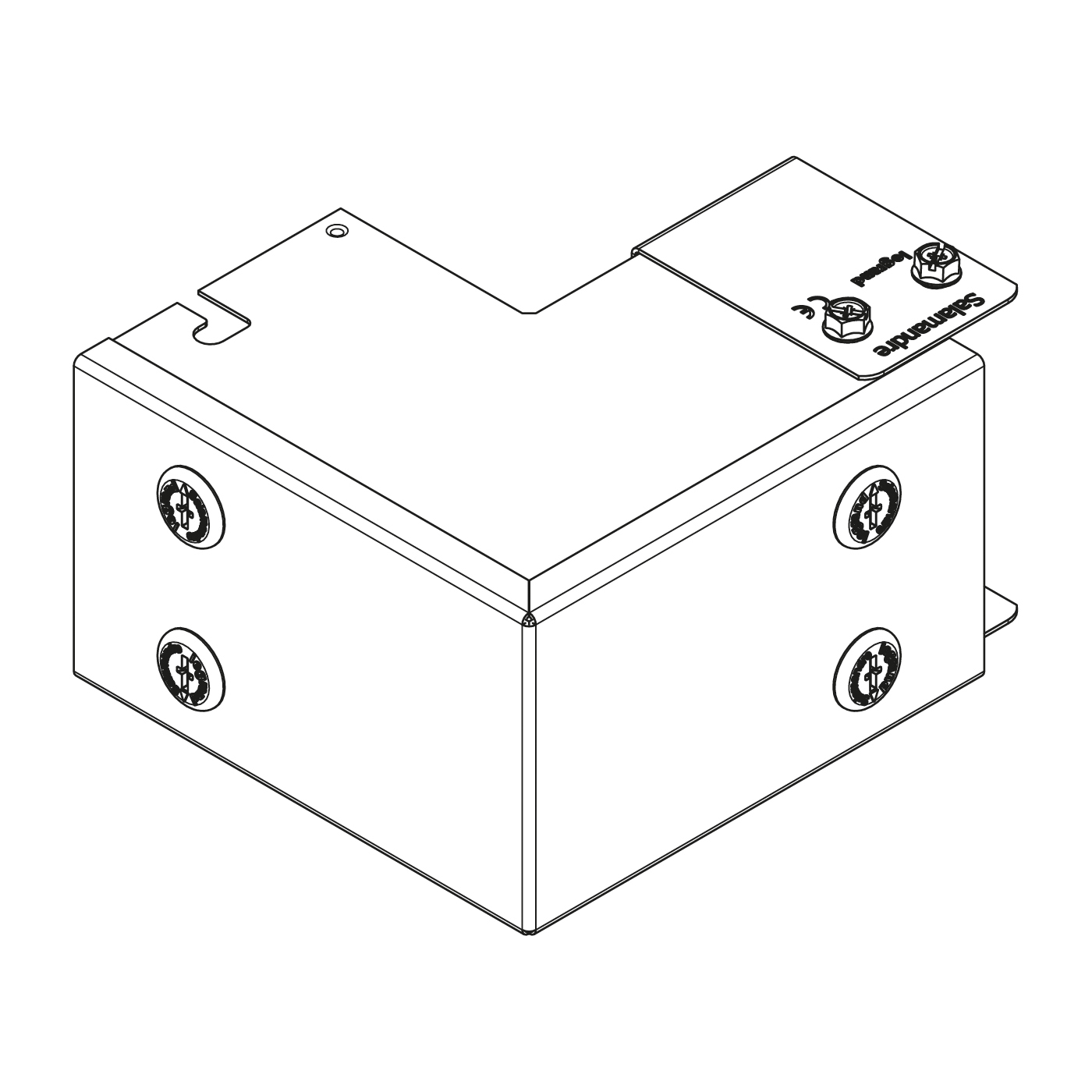 legrand mgip33csl salamandre ip4x 90deg external square bend 75x75mm