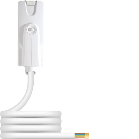 hager k7p3m075w klik7 6a luminaire lead 3m 5 core white 1.webp