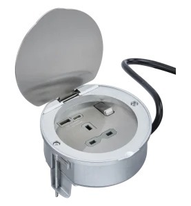 Recessed 13A 1G Socket with Dual USB A+C [5V DC 4.0A shared] Stainless Steel