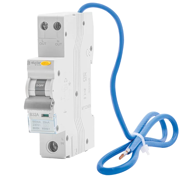 cu1rcbo16b10 click elucian 1 pole plus unswitched neutral 10ka b curve 16a 30ma rcbo type a 1.webp