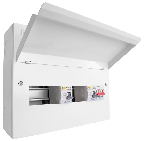 cuehib14msrcd8 click 14 way elucian high integrity metal consumer unit with 100a mains switch and 2 x 80a rccb 1.webp