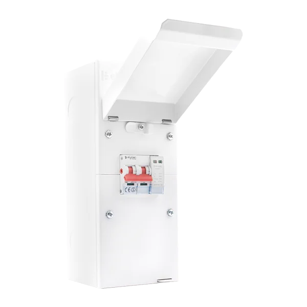 receb3mssp click 3 way elucian metal rec unit with 100a mains switch and 2 pole 18mm spd 1.webp